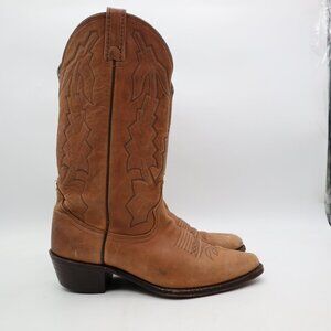 Dan Post Men's Size 9 D Cognac Western Cowboy Dress Pull On Boots Style P2551